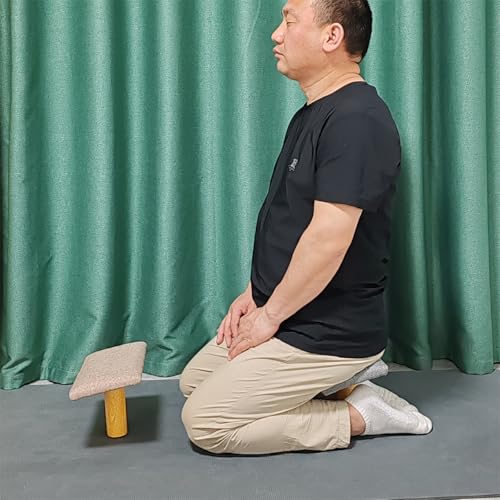 Meditation Bench,One-Legged Stool Sitting Posture Correction Kneeling Solid Wood, Edges for The Perfect Posture, Prayer Bench, Meditation Chair, Yoga Stool (bb)