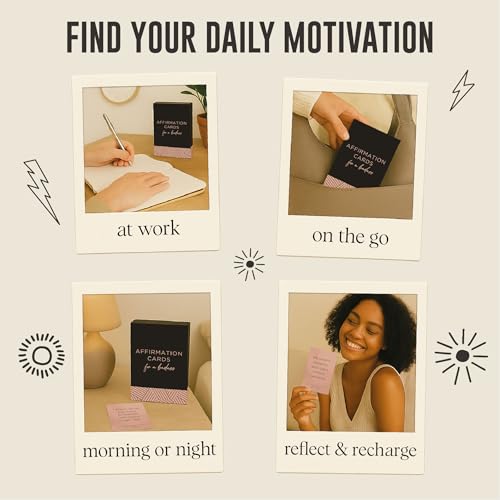52 Badass Affirmation Cards for Women - Inspirational Gift for Her, Birthday Gifts for Women, Best Friend, Bestie, Self Care - Positive Presents for Confidence, Motivation & Daily Encouragement