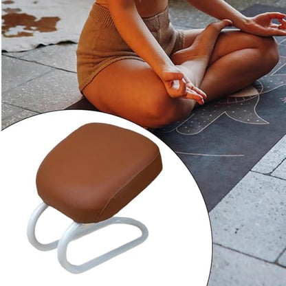 Menolana Kneeling Meditation Stool Seat Ergonomic Adults Gift, Sturdy Women Portable Prayer Bench, Meditation Bench for Yoga Studio, Brown - color: Brown C