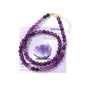 Healing Crystal Necklace for Women Men Colorful 6mm Natural Stone Beaded Choker Gemstone Necklaces with Card Handmade Reiki Spiritual Jewelry Gift - color: Amethyst