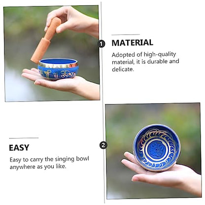 Handmade Tibetan Singing Bowl Set for Meditation and Yoga Copper Sound Bowl with Random Patterns for Mindfulness and Chakra Healing