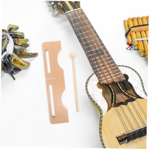Wooden Percussion Block with Mallet Dual Tone Musical Instrument for Adults Light Yellow Hardwood Rhythm Block for Music Education Live Performance