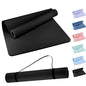 Extra Wide Yoga Mat 72" x 32", 6mm Non Slip TPE Exercise Mat with Carrying Strap, Large Workout Mat for Yoga, Pilates, Stretching, HIIT & Home Gym - color: black