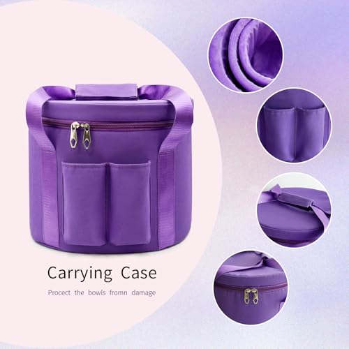 Hye-eun 432Hz White Frosted Crystal Singing Bowls Set 7-12Inch 7PCS Quartz Chakra Sound Bowls for Meditation Sound Healing Yoga Reiki with 2 Purple Carrying Bags - color: 7-12inch 432hz White 7pcs