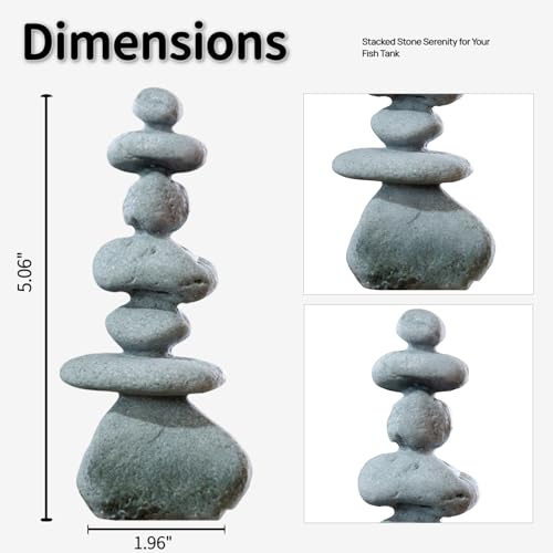 7-Stone Mini Stacked Zen Rock Stone Decor,Handmade Rocks Statues Japanese Garden Decor, Fish Tank Aquarium Decorations,Micro Landscape Decor (7-Stone) - size: 7-Stone
