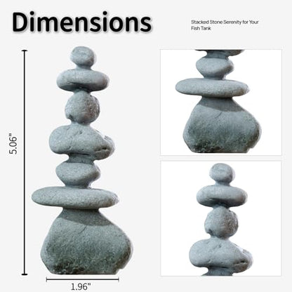 7-Stone Mini Stacked Zen Rock Stone Decor,Handmade Rocks Statues Japanese Garden Decor, Fish Tank Aquarium Decorations,Micro Landscape Decor (7-Stone) - size: 7-Stone