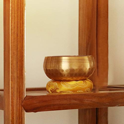 8cm Hand Hammer Tibetan Singing Bowl Meditation Yoga Gift Wooden Mat Home Decoration Crafts