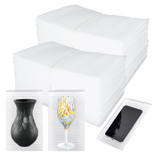 AFROX 100Pack Cushion Foam Pouches, 6''x10'' Packing Cushioning Supplies for Moving, 0.5MM Thick Foam Wrap Pouches Protect Fragile Items, Foam Padding for Packaging Dishes/China/Book/Photo Frame