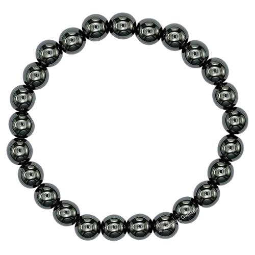Amazing Gemstone Crystal Bracelet for Women Men's Gifts - Protection Healing Crystal Bracelet - 8mm Gemstone Beaded Stretchable Bracelet Pulseras Para Hombres Mujer Stocking Stuffers Mothers Day Gift (Hematite) - color: Hematite