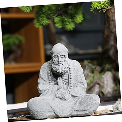GANAZONO 1pc Chinese Style Buddha Statue Decorative Sandstone Buddha Figurine for Home and Garden Zen Landscape Decor for Living Room Office and Meditation Spaces