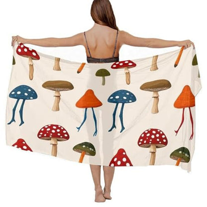 Fashion Travel Swimwear Bikini Wrap All Seasons Chiffon Scarf Beach Yarn Shawl - color: Color985
