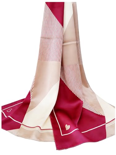 100% Mulberry Silk Oversized Women’s Sun-Shielding Shawl Formal Evening Neckwear Featherlight Airy - color: N16-blush Gleam Scarf（69" X 21"inch）
