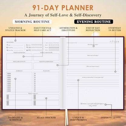 Lanpn Self Care Journal for Women, Self Love Guided Journals with Prompts, Daily Reflection Wellness & Gratitude Planner, 5 Minute Mental Health Notebook, Mindfulness Mood Log, 240 Pages, Purple - color: Purple