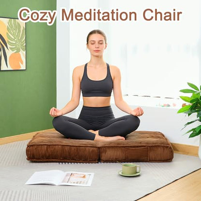 Adjustable Floor Chair with Back Support, 6-Position, Folding Japanese Meditation Tatami Chair, Comfy Gaming Chairs for Adults, Accent Sofa Reading Chairs, Living Room, Bedroom, Coffee - color: Coffee
