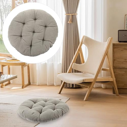 Veemoon Meditation Floor Pillow Round Seat Cushion 42cm Diameter Thick 6-8cm Corduroy Fabric Charcoal Gray Comfortable Floor Seating Pad for Yoga Living Room Outdoor Use