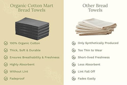 Organic Cotton Gray Tea Towels - 10 Pack, 27"x27", 100% Cotton Gray Flour Sack Towels for Kitchen and Baking Use - Durable, Absorbent and Customizable Dish Towels (10 Pack) - color: Gray