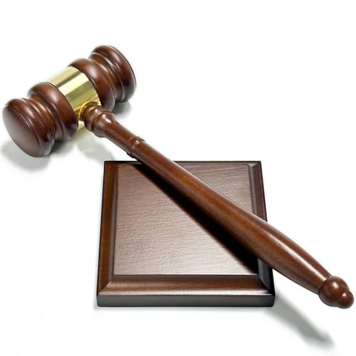 Perfect Desk Accessory, Wooden Gavel and Sound Block Set for Lawyers, Judges, Chairmen of The Board Auction, Club Presidents (Square) - style: Square