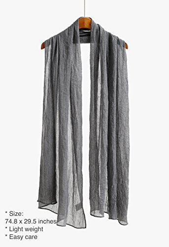 Jeelow Solid Color Scarf Wrap Shawl for Women Men – Soft Lightweight Head Scarf, All Season, Travel Beach Office Daily Wear - color: Dark Grey