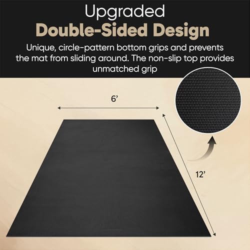 Gorilla Mats Large Yoga Mat – 6'x4', 7'x5' (8mm) Extra Thick & Wide Non-Slip Exercise Mat for Home Gym Flooring – Ultra Comfortable Workout Floor Mat for Barefoot Fitness, Anti Fatigue, Stretching