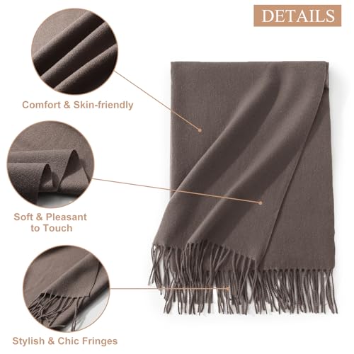 Sumolux Scarf for Women Pashmina Shawls Wraps for Evening Dresses Wedding Bridesmaid Gifts Winter Warm Soft Scarves - color: Mocha