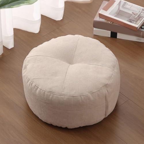 15.7 inch Round Floor Pillow Large Thick Pillows Seating Cushion Meditation Floor Pillow for Adults Office Living Room, White