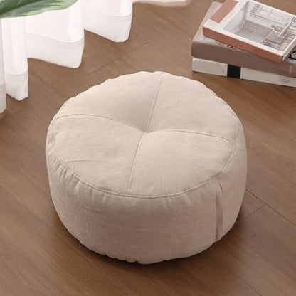 15.7 inch Round Floor Pillow Large Thick Pillows Seating Cushion Meditation Floor Pillow for Adults Office Living Room, White