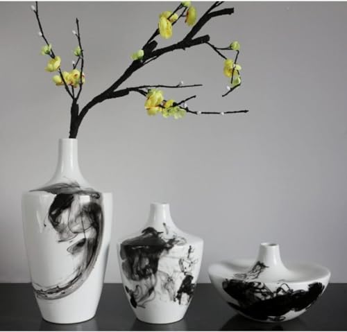 Vase Desktop Modern Ink Ceramic Living Room Entrance Flower Arrangement Desktop Decoration Chinese Study Zen Decoration