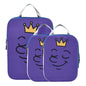 Foldable 3pcs Travel Packing Storage Bags Polyester Bags Organizer for Luggage, Proud Crown Look (3 Set) - color: Proud Crown Look