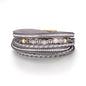 Edoneery Leather Wrap Bracelet for Women, Boho Handmade Multi-Layer Cuff with Crystal Beads Heart, Stackable Bangle Western Jewelry Gift - style: Bead Rhinestone(Grey)