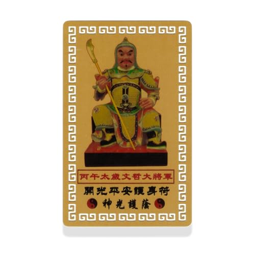 I-MART Tai Sui Amulet 2026 Feng Shui Card, General Wen Zhe Year of The Horse Protection Talisman, Tai Sui Card 2026 for Luck, Harmony & Prosperity, Pocket Size Feng Shui Gift 3.2x2 Inches (Size E) - size: Size E