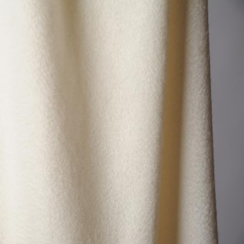 CUDDLE DREAMS Premium Cashmere Throw Blanket with Fringe, Luxuriously Soft (Ivory) - color: Ivory