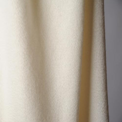 CUDDLE DREAMS Premium Cashmere Throw Blanket with Fringe, Luxuriously Soft (Ivory) - color: Ivory