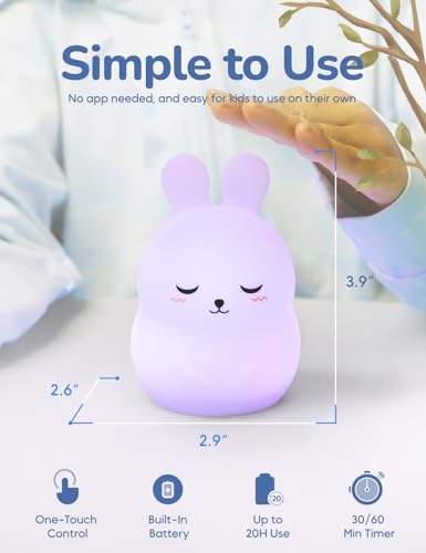 Breathing Pal 'Bonnie'- Mindfulness Breathing Light, Guided Visual Meditation Breathing Light, Anxiety Relief Items for Calm Down Corner/Meditation/Sleep for Adult&Kid - size: Bonnie (Bunny)