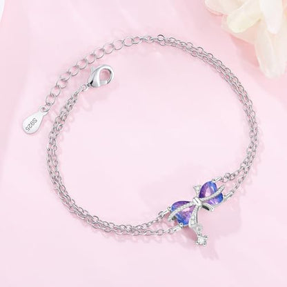 925 Sterling Silver Bracelet for Women,Silver Bracelet Chain Presents for Sister Daughter and Friend, Women's Jewelry for the Daily Occasion - color: Silvery | Love Bow Double Layer Chain