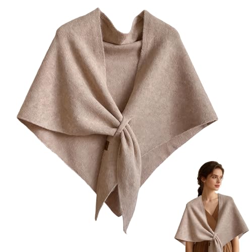 Pashmina Shawl Wraps Women Knitted Shawls and Wraps Cardigan Cape Wool Cashmere Shoulder Top Sweater Shawl Scarf 2025 - color: Khaki