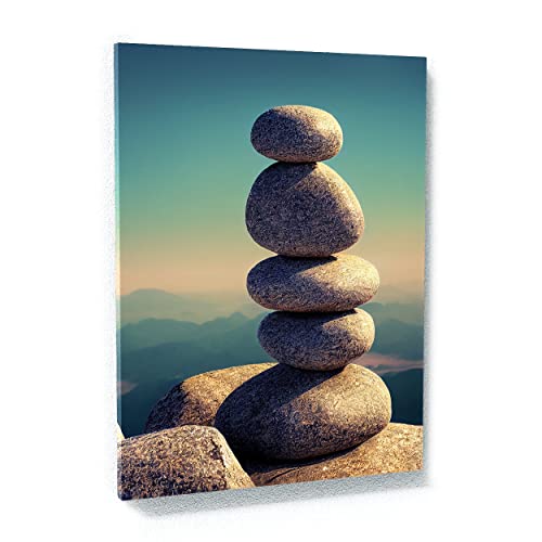 Sense Canvas Zen Stones Meditation 6 Canvas Art - Home Decor Wall Art Print Poster Painting Large 30x40 / 0.75" - color: Zen Stones Meditation 6, size: Large 30x40" / 0.75"