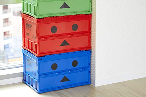 Trusco Nakayama (TRUSCO) Thin Folding Container TRC50BADNBR with Locking Lid, Red Storage Case, Storage Box - color: (h) Red, style: Locking lid included
