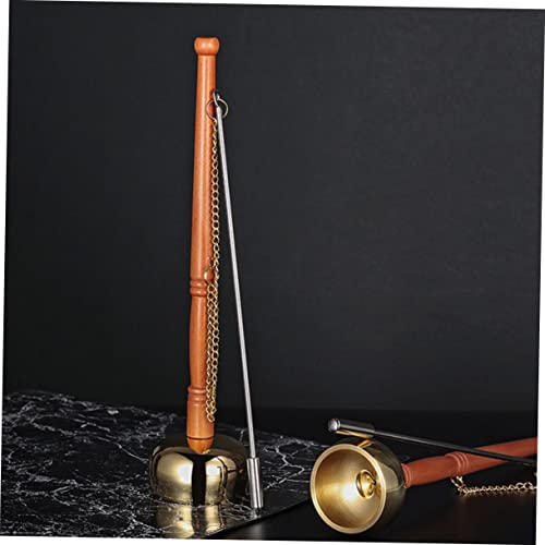 ibasenice Portable Buddhist Yin Qing Copper Bell for Meditation Handle Percussion Instrument Sound Adornment for Mindfulness and Relaxation