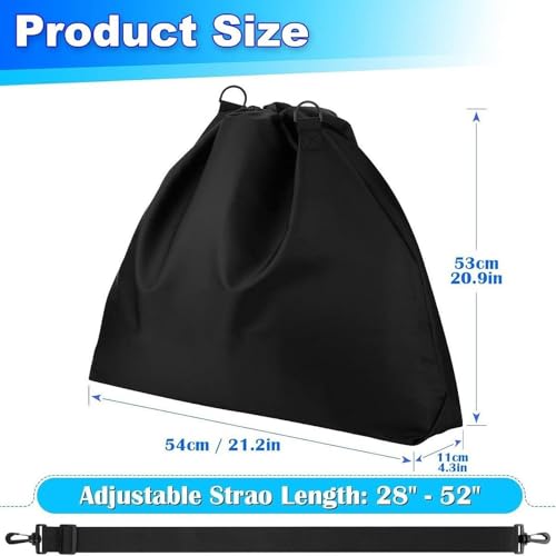 Memory Foam Cushion Storage Bag - 21.2x20.9 Inch Nylon Organizer with Shoulder Strap for Stadium, Picnic, Travel