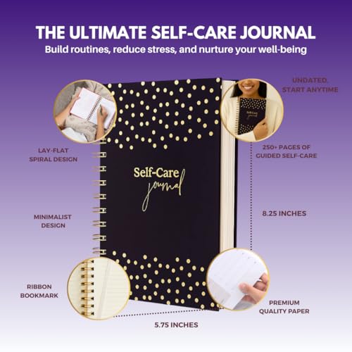 Self-Care Journal for Women with Prompts | Guided 90-Day Daily & Weekly Undated Reflection Planner for Mindfulness,Productivity & Personal Development, 8.25 x 5.75 Inches - color: Navy Blue