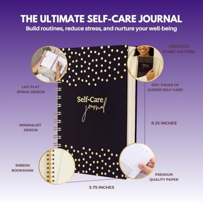 Self-Care Journal for Women with Prompts | Guided 90-Day Daily & Weekly Undated Reflection Planner for Mindfulness,Productivity & Personal Development, 8.25 x 5.75 Inches - color: Navy Blue