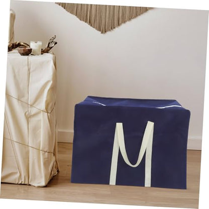 Large Capacity Storage Bag for Moving and Travel Durable Non Woven Space Saving for Blankets and Clothes Convenient Zippered Design for Camping and Closet Organization Navy Blue