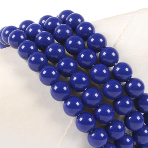 Justinstones Gem Semi Precious Gemstone 8mm Round Beads Stretch Bracelet 7 Inch Unisex - color: Dyed Blue Porcelain