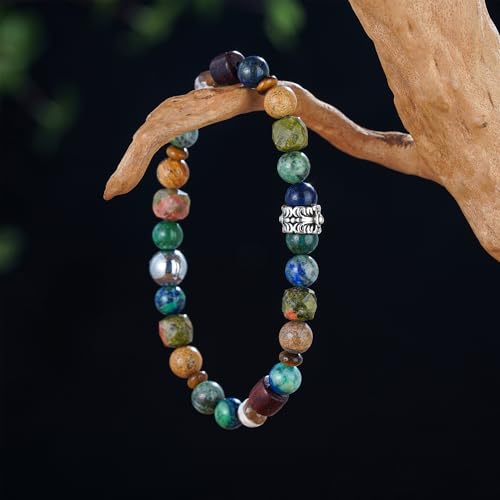 Boho Bead Bracelet for Women, Handmade Natural Stone Gold Silver Beaded Colorful Bracelets Trendy Jewelry Gifts for Lover, Mom, Friends - color: Silver