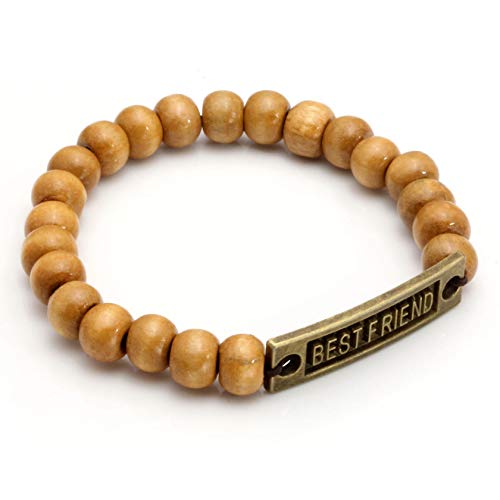 5 Pcs Wood Beads Bracelet for Friendship Distance Bracelet Wristband Best Friends