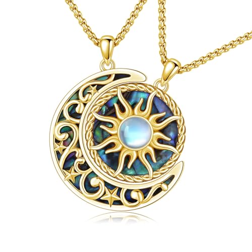 Yin Yang Necklaces for Women Men 925 Sterling Silver Pendant Necklace Yin Yang Jewelry for Women Men Couples - style: Sun Moon #3