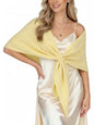 Shawl Wraps for Women Soft Lightweight Wool Blend Knit Triangle Scarf Cardigan Cape Topper for Spring Fall Winter - color: Butter Yellow