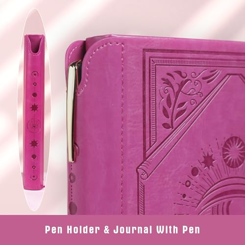 TIEFOSSI Lined Journal Notebook for Women Men, Leather Journal with Pen, A5 Evil Eye Hardcover Notebook for Work, Journaling, Travel & School, 100 GSM Thick Paper, 320 Numbered Pages, 6.2 x 8.3 in - color: Light purple