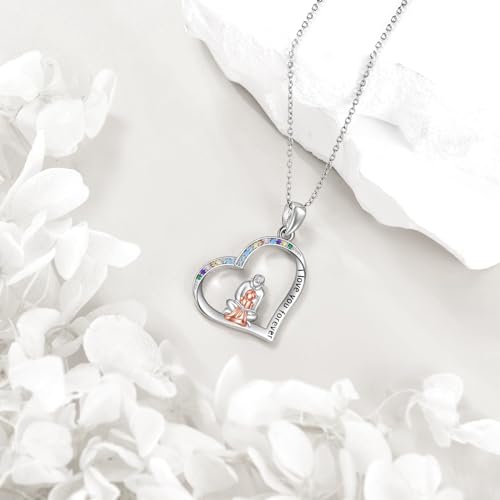 YFN Daughter Gifts from Dad 925 Sterling Silver Daughters Heart Necklace Birthday Christmas - color: Daughter Gifts from Dad