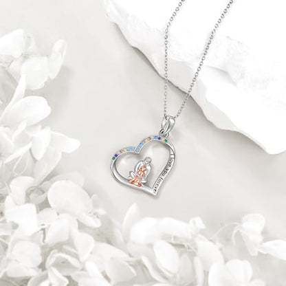 YFN Daughter Gifts from Dad 925 Sterling Silver Daughters Heart Necklace Birthday Christmas - color: Daughter Gifts from Dad